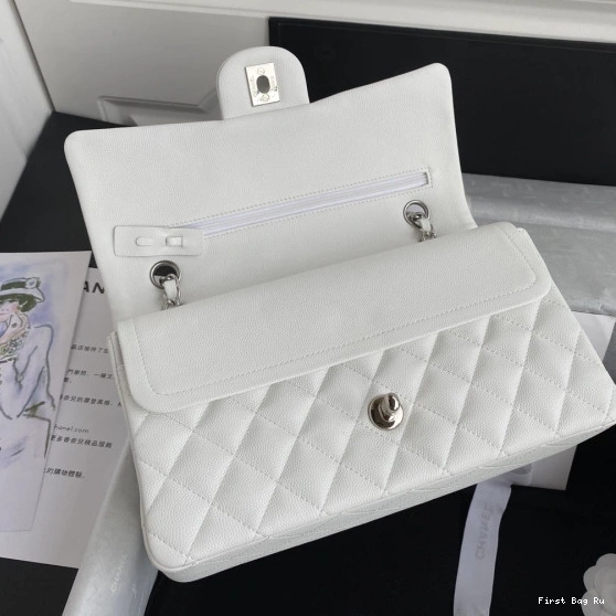 Firstbag Ru 2.55 A01112 Bag CHANEL Large White Flap Calfskin Leather 0712
